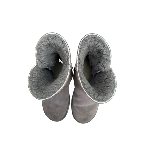 UGG Side Lace Sheepskin Boots Gray Suede Size 8 - Picture 6 of 8